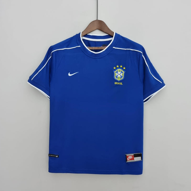 BRASIL AWAY 1998/98 - NIKE RETRO MEN`S - BLUE/WHITE