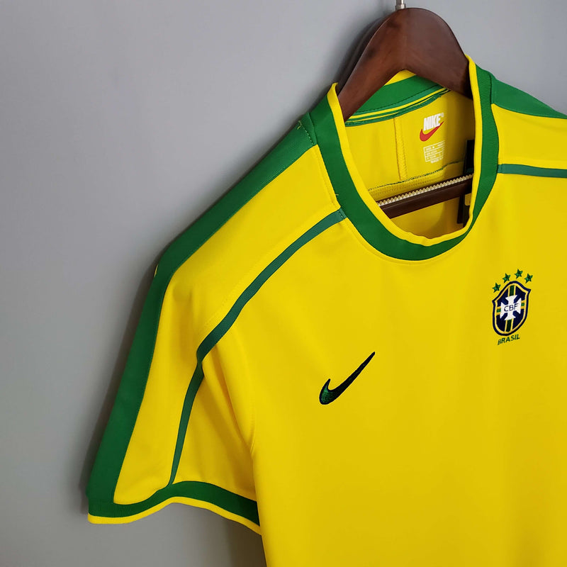BRASIL HOME 1998 - NIKE RETRO MEN`S - YELLOW/GREEN