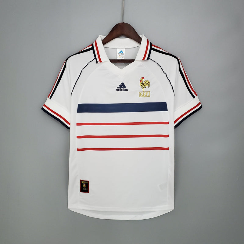 FRANCE AWAY 1998 - ADIDAS RETRO MASCULINO - BRANCO/VERMELHO