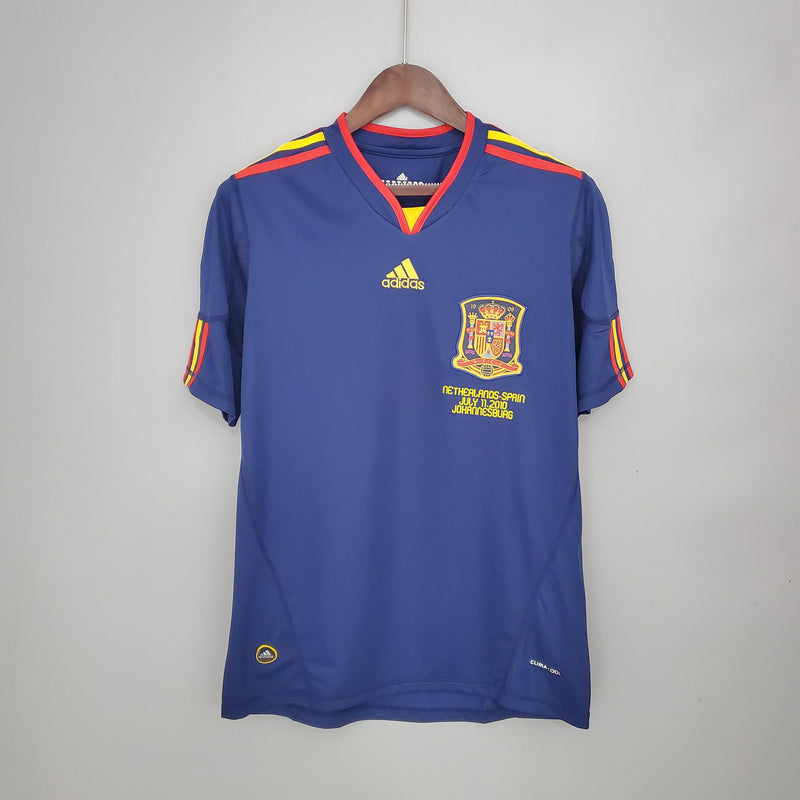 ESPANHA AWAY 2010/10 - ADIDAS RETRO MEN`S - AZUL/VERMELHO