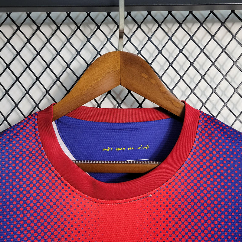 MANGA LONGA BARCELONA HOME 2012/13 - NIKE RETRO MASCULINO - AZUL/VERMELHO