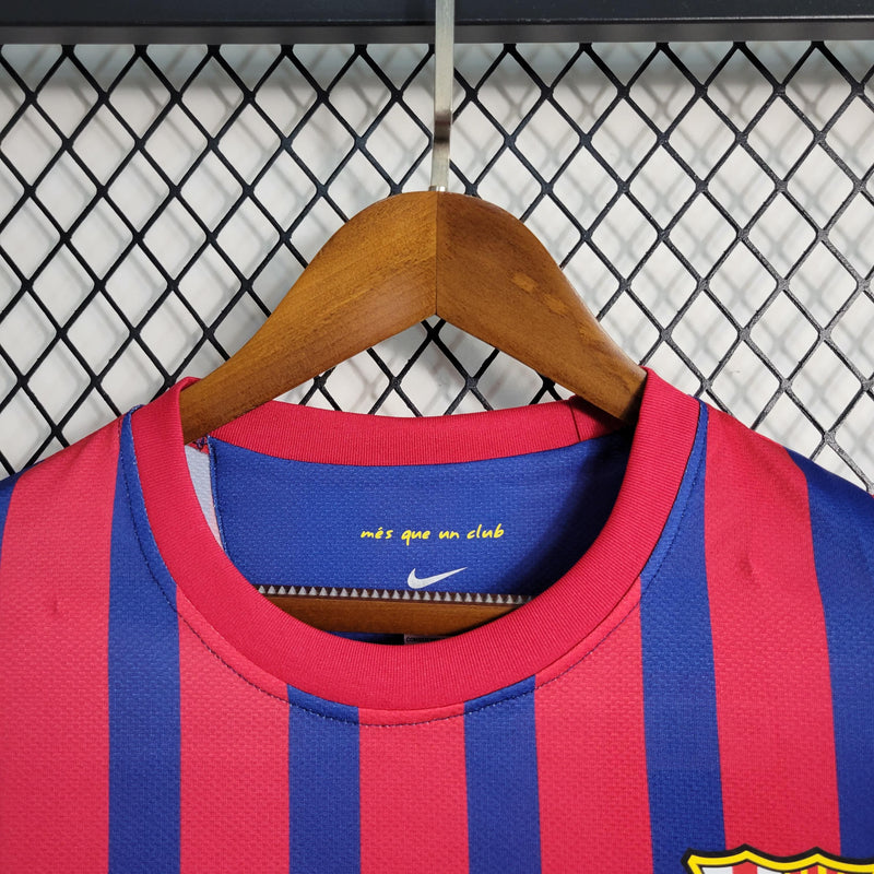 LONG SLEEVE  BARCELONA HOME 2011/12 NIKE RETRO MEN`S - BLUE/RED