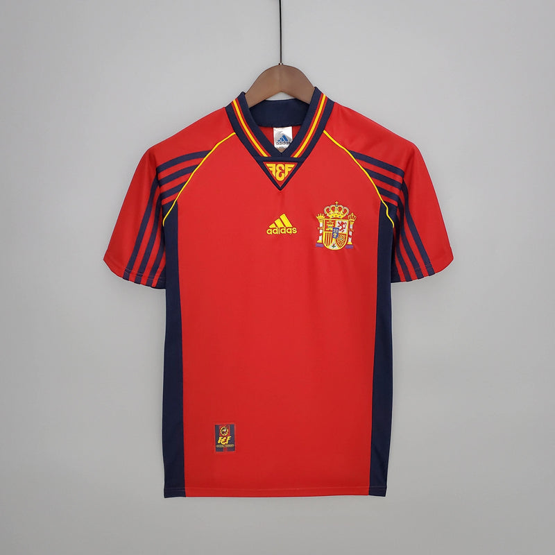 ESPANHA HOME 1998 - ADIDAS RETRO MEN`S - VERMELHO/AZUL