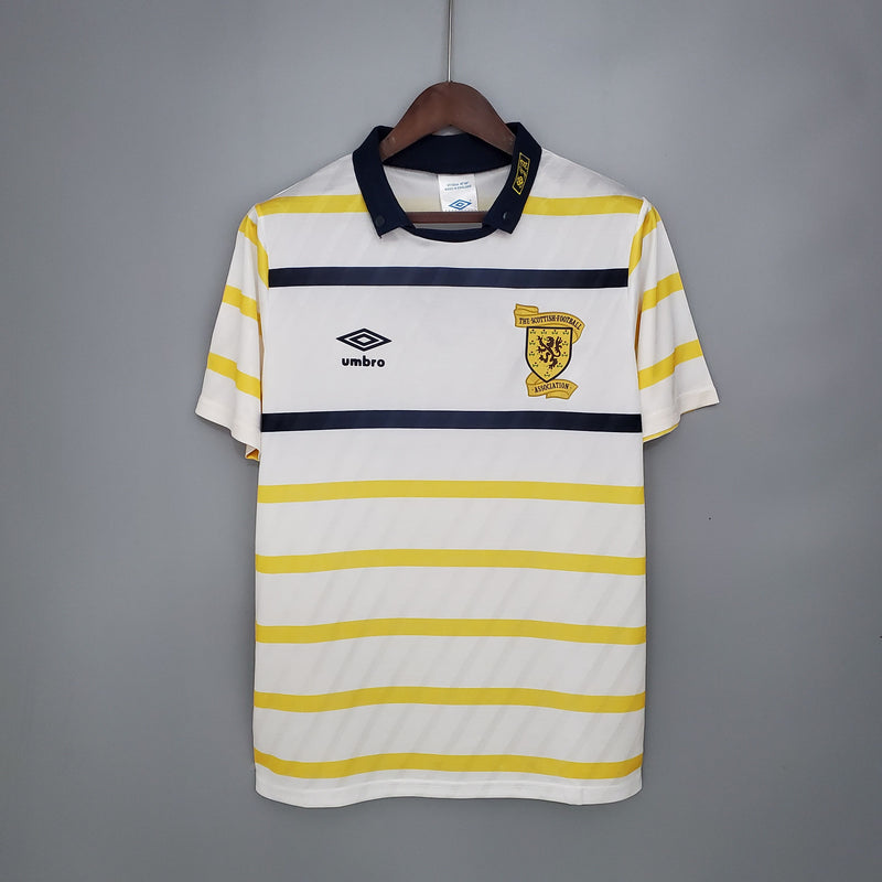 ESCOCIA AWAY 1988 UMBRO RETRO MASCULINO - BRANCO/AMARELO