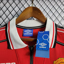 LONG SLEEVE MANCHESTER UNITED HOME 1998/99 - UMBRO RETRO MEN`S - RED