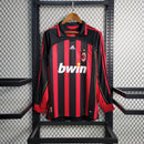 LONG SLEEVE MILAN HOME 2006/07 - ADIDAS RETRO  MEN`S - RED/BLACK