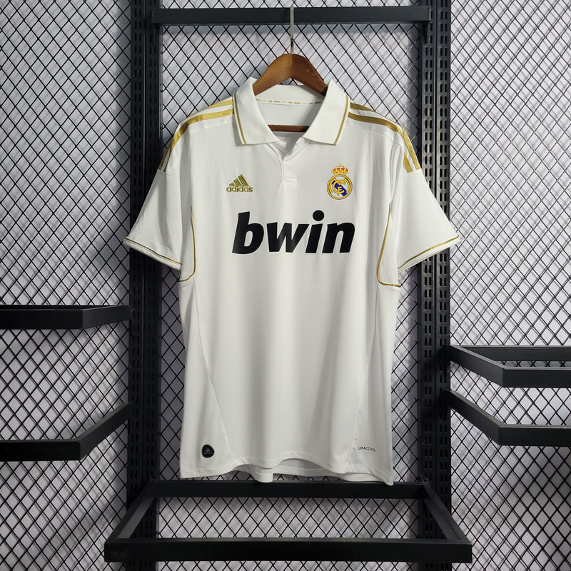 REAL MADRID HOME 2011/12 - ADIDAS RETRO MEN`S - WHITE/GOLD