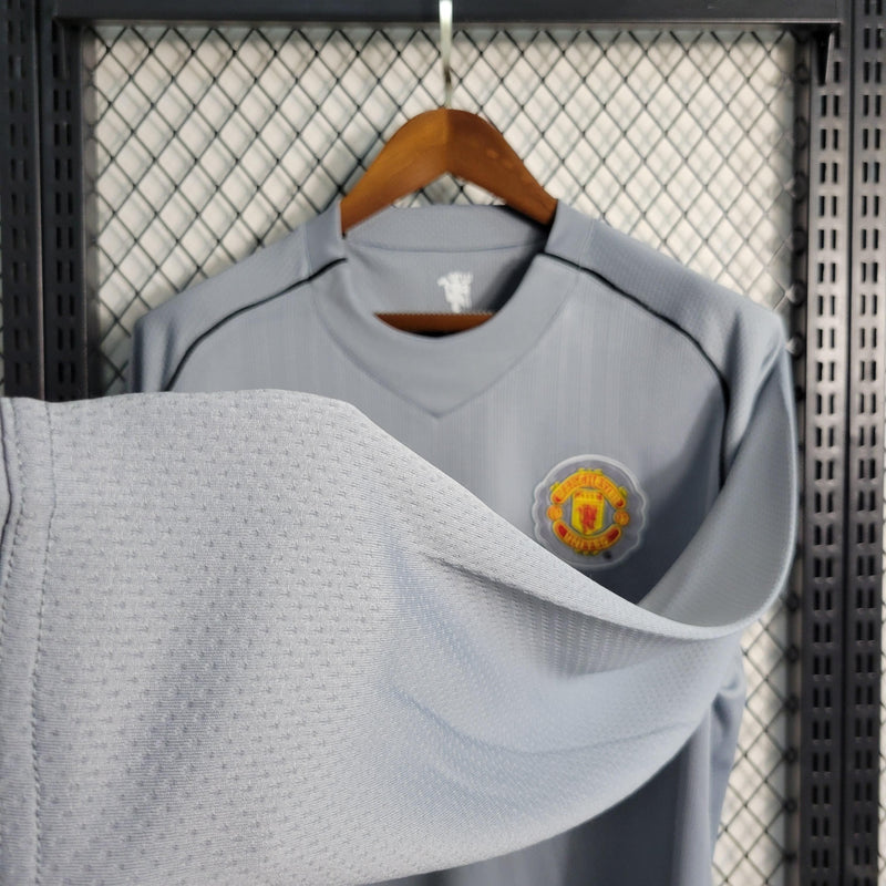 LONG SLEEVE MANCHESTER UNITED GOLEIRO 2007/08 - NIKE RETRO MEN`S - CINZA