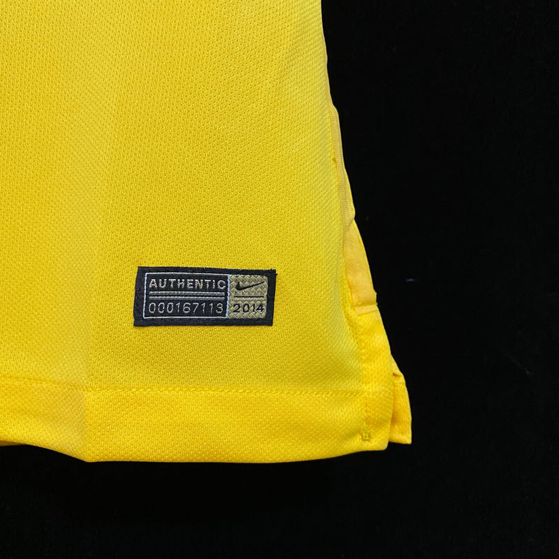 BRASIL HOME 2014 - NIKE RETRO MEN`S - YELLOW/GREEN
