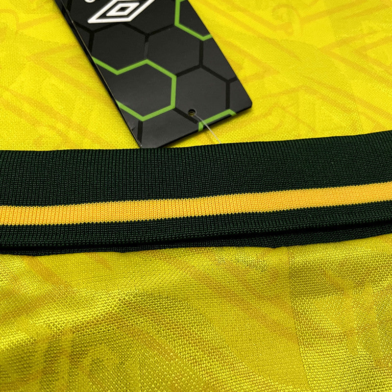 BRASIL HOME 1991/93 - UMBRO RETRO MEN`S - YELLOW/GREEN