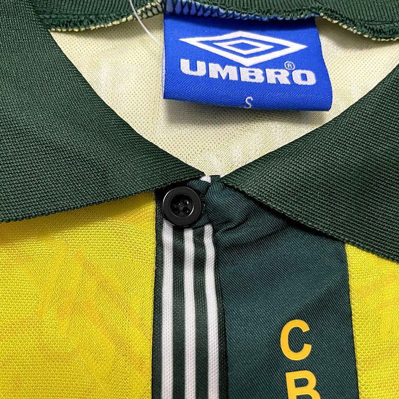 BRASIL HOME 1991/93 - UMBRO RETRO MEN`S - YELLOW/GREEN