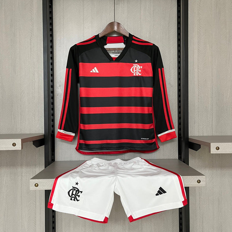 KIDS KIT FLAMENGO MANGA LONGA HOME 24/25