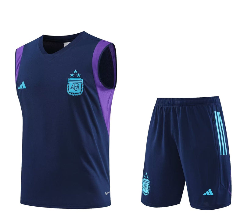 KIT DE TREINO SEM MANGAS ARGENTINA 23/24 - AZUL MARINHO