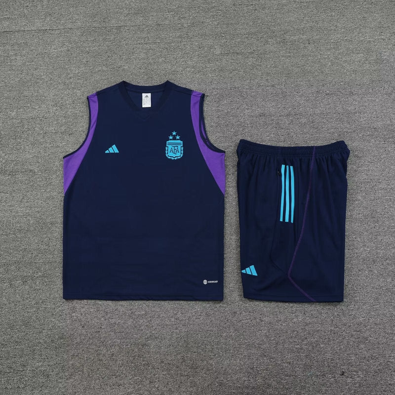 KIT DE TREINO SEM MANGAS ARGENTINA 23/24 - AZUL MARINHO