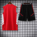 BAYERN MUNICH SLEEVELESS TRAINING KIT 23/24 - RED/WHITE