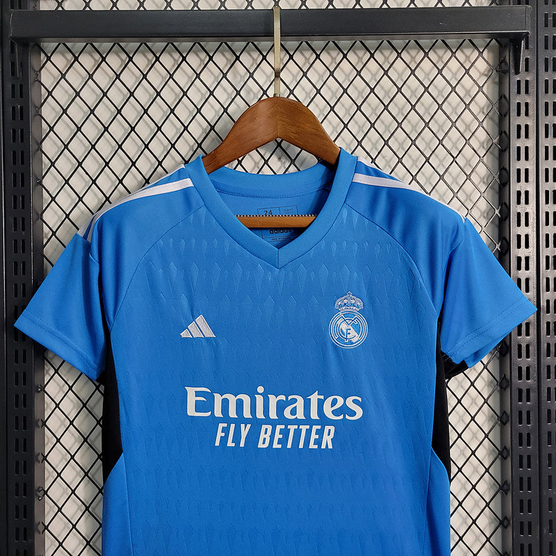KIDS KIT REAL MADRID GOLEIRO 2023/24 AZUL - FAN