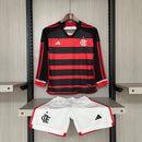 MANGA LONGA CR FLAMENGO I 2024/25 RUBRO-NEGRO - FAN VERSION - KIDS KIT