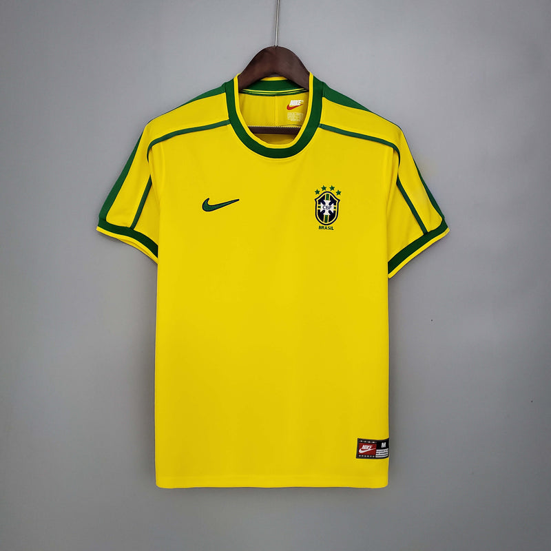 BRASIL HOME 1998 - NIKE RETRO MEN`S - YELLOW/GREEN