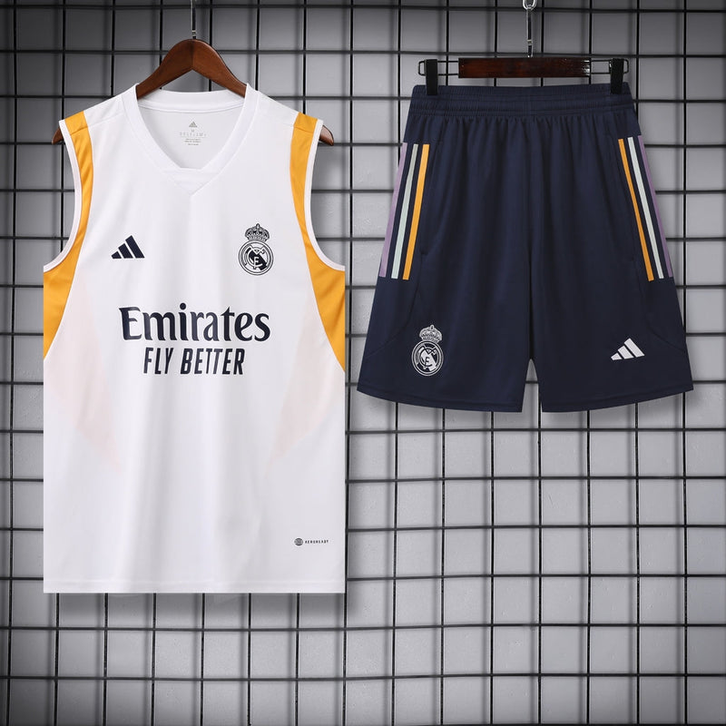 CONJUNTO SIN MANGAS REAL MADRID TREINO II 23/24 HOMEM