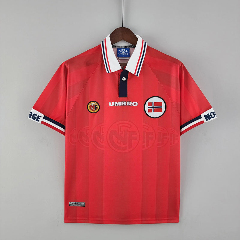 DINAMARCA HOME 1998 - UMBRO RETRO MASCULINO - VERMELHO/BRANCO