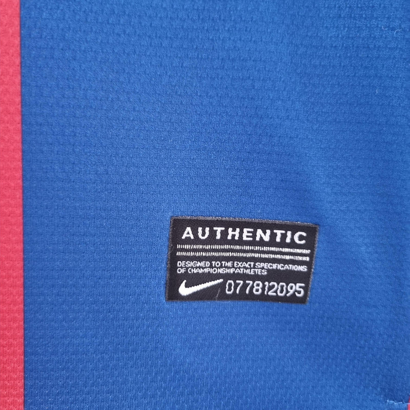 MANGA LONGA BARCELONA HOME 2010/11 - NIKE RETRO MASCULINO - VERMELHO/AZUL