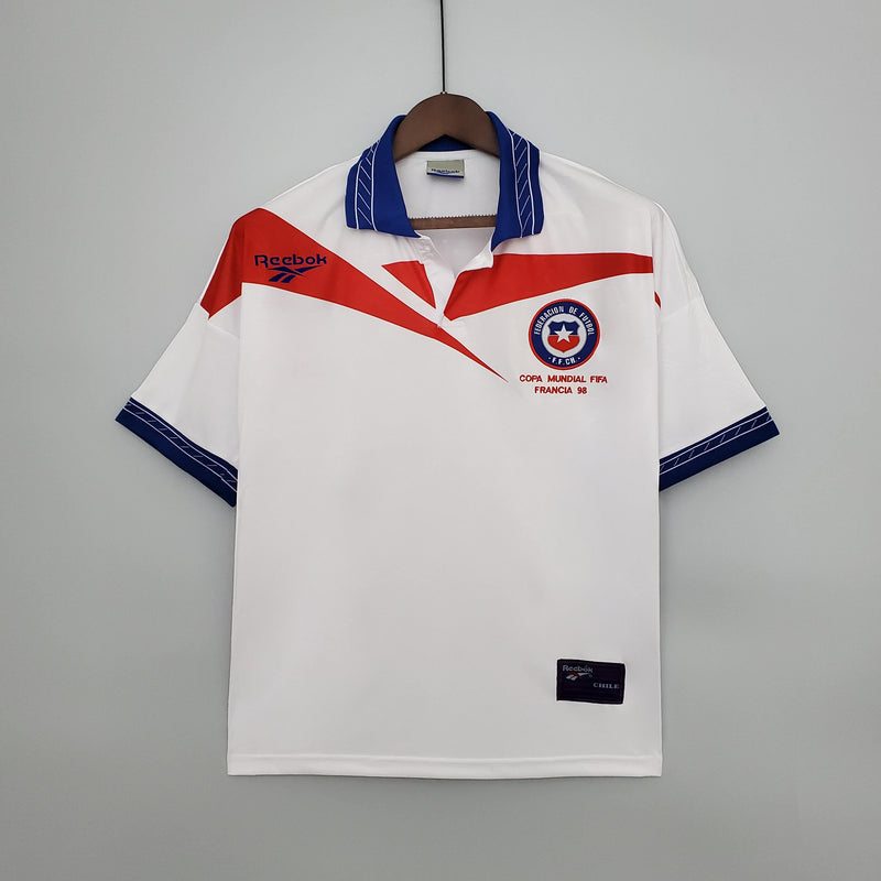CHILE AWAY 1998 - REEBOK RETRO MASCULINO - BRANCO/VERMELHO