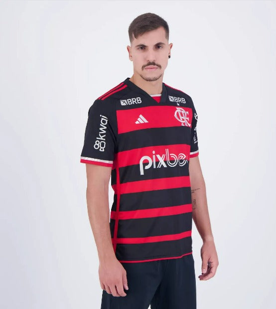 CAMISETA FLAMENGO PRETA 24/25 MASCULINA (JOGADOR) COM PATROCINADOR