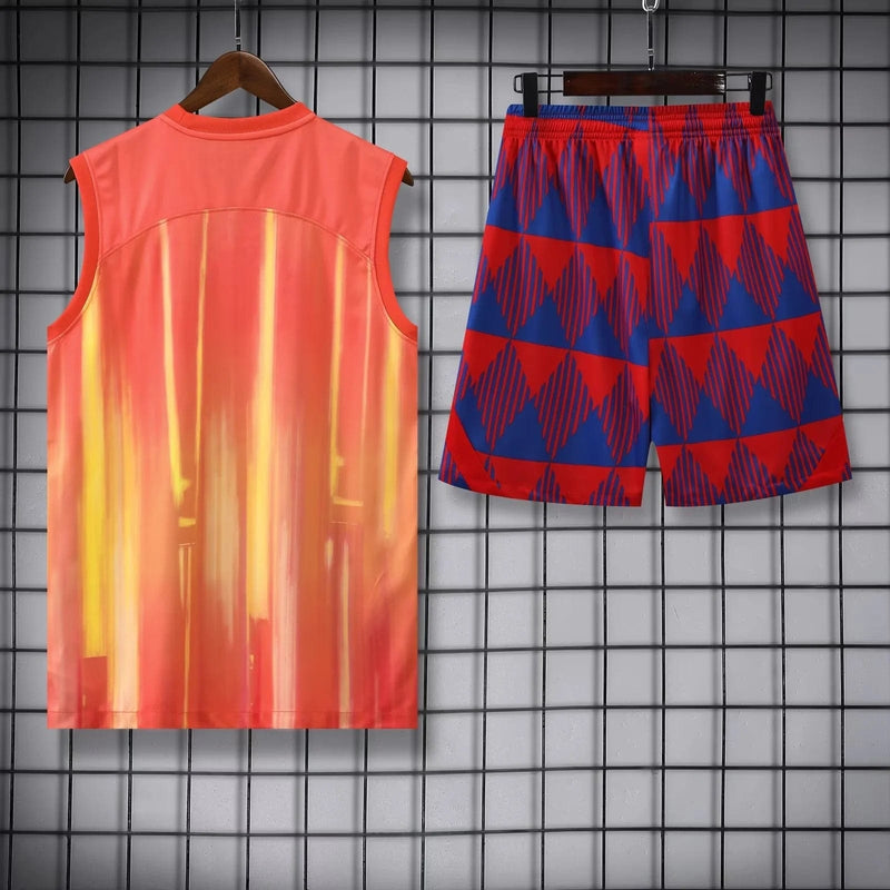 KIT DE TREINO SEM MANGAS FC BARCELONA 23/24 - LARANJA